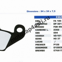 Колодки тормозные ST118 (Nissin 2p-225, EBC FA185)