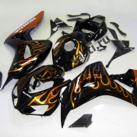 Комплект пластика Honda CBR1000RR 2006-2007 Черный с золотым огнем