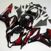 Комплект Мотопластика Honda CBR600rr 09-12 Черный с Огнем.
