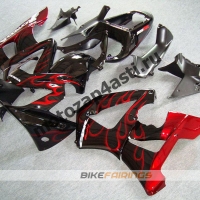 Комплект Мотопластика Honda CBR929RR 00-01 Черный с красным огнём.