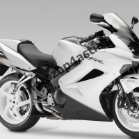 Комплект мотопластика Honda VFR800 02-12  Черно-Белый.