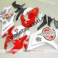 Комплекты пластика Suzuki GSXR1000 07-08 Lucky Strike Бело-красный.