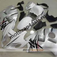 Комплекты пластика Suzuki GSXR1300 HAYABUSA 99-07 Бело-Серебристый.
