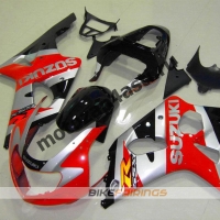 Комплект мотопластика Suzuki GSXR600-750 01-03,GSXR1000 00-02 Черно-серо-красный.