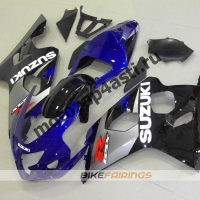 Комплект пластика Suzuki GSXR600-750 04-05 Черно-серо-синий.