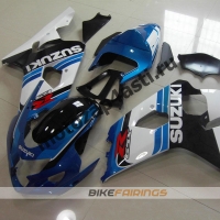 Комплект пластика Suzuki GSXR600-750 04-05 Черно-бело-синий.