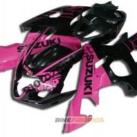 Комплект пластика Suzuki GSXR600-750 04-05 Черно-розовый.
