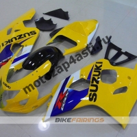 Комплект пластика Suzuki GSXR600-750 04-05 Желто-синий.
