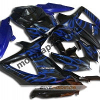 Комплекты пластика Suzuki GSXR600-750 08-09 Черный с синим огнем.