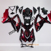 Комплекты пластика Suzuki GSXR600-750 08-09 Черный с красным огнем.
