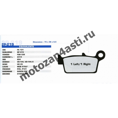 Колодки тормозные ST122 (Nissin 2p-219, EBC FA131)