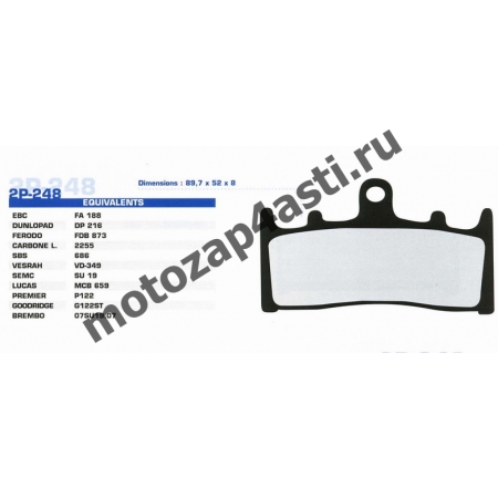 Колодки тормозные ST124 (Nissin 2p-248, EBC FA188)