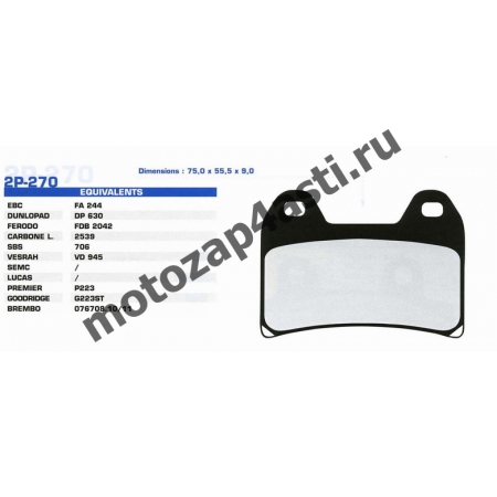 Колодки тормозные ST117 (Nissin 2p-270, EBC FA244)
