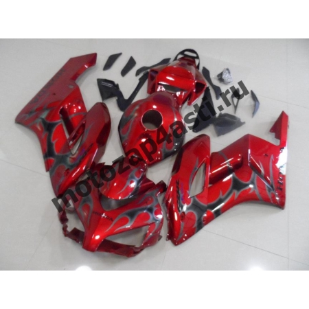 Комплект пластика Honda CBR1000RR 2004-2005 Красный с серым огнем.