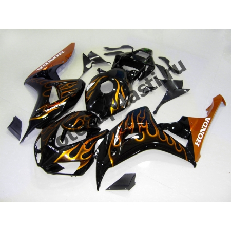 Комплект пластика Honda CBR1000RR 2006-2007 Черный с золотым огнем