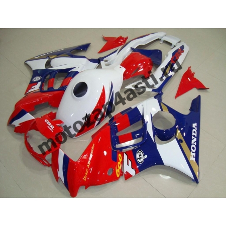 Комплект мотопластика Honda CBR600F3 95-98 Стоковый бело-сине-красный.