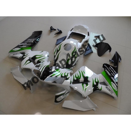 Комплект Мотопластика Honda CBR600RR 03-04 Зеленое пламя.