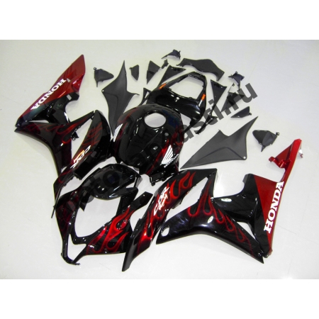 Комплект Мотопластика Honda CBR600rr 09-12 Черный с Огнем.