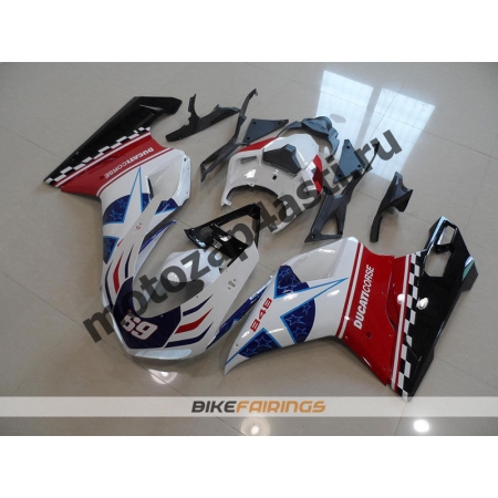 Комплект пластика DUCATI 848 1098 1198 WHITE STAR.