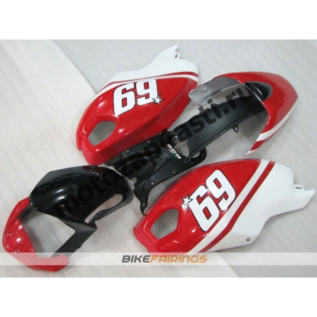 Комплект пластика DUCATI 696 797 1100 1100S Черно-бело-красный-2.
