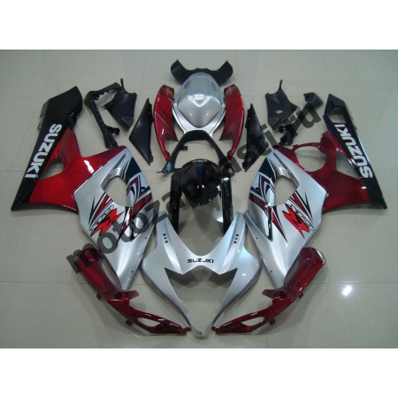 Комплекты пластика Suzuki GSXR1000 05-06 Серебристо-Красно-Черный