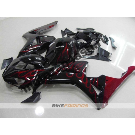 Комплект пластика Honda CBR1000RR 2006-2007 Черный с огнем.