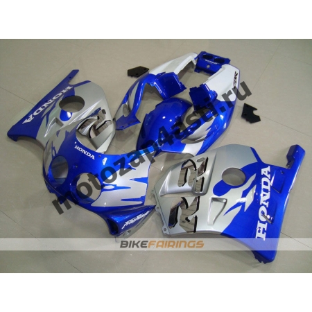 Комплект Мотопластика Honda CBR250 MC22 Сине-Серебристый.