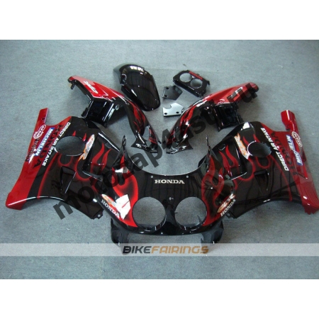 Комплект Мотопластика Honda CBR250 MC22 Черный с красным огнем.