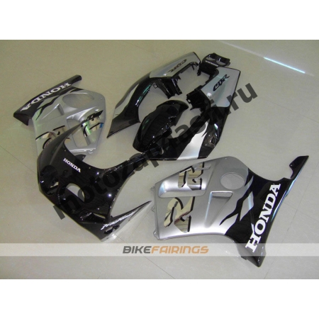 Комплект Мотопластика Honda CBR250 MC19 Черно-Серебристый.