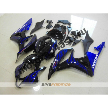 Комплект Мотопластика Honda CBR600RR 07-08 Черный глянцевый с синим огнем.