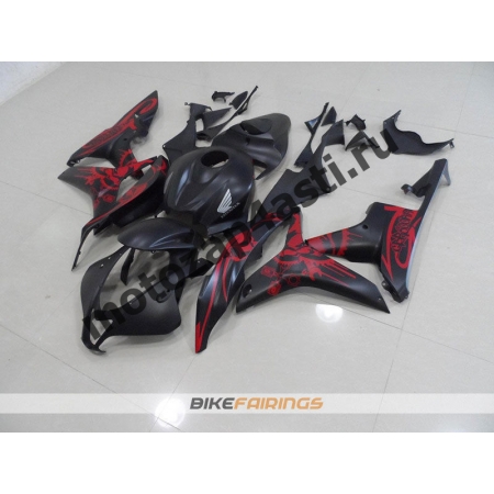 Комплект мотопластика Honda CBR600RR 07-08 Матовый Красно-Черный.