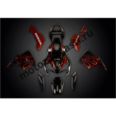Комплект Мотопластика Honda CBR600RR 05-06 Черный c Огнем.