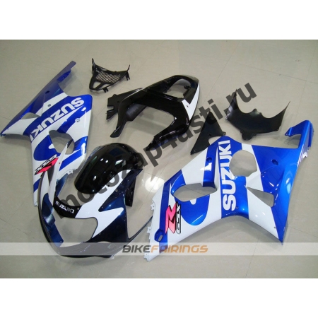 Комплекты пластика Suzuki GSXR1000 00-02 Бело-Сине-Черный.