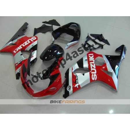 Комплекты пластика Suzuki GSXR1000 00-02 Красно-Черно-Серебристый-1.