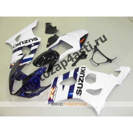Комплекты пластика Suzuki GSXR1000 03-04 Бело-Сине-Черный.