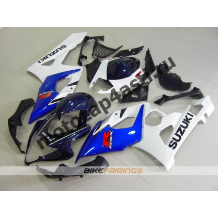 Комплекты пластика Suzuki GSXR1000 05-06 Бело-черно-синий.