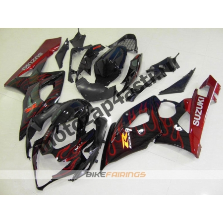 Комплекты пластика Suzuki GSXR1000 05-06 Черный с красным огнем.