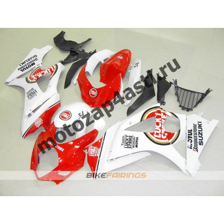 Комплекты пластика Suzuki GSXR1000 07-08 Lucky Strike Бело-красный.