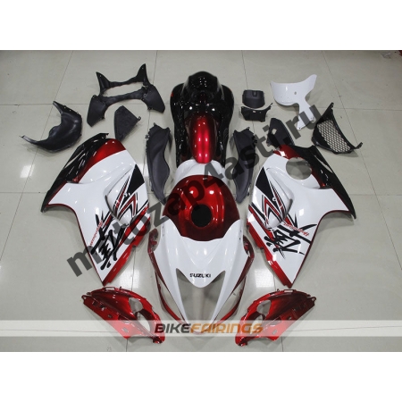 Комплекты пластика Suzuki GSXR1300 HAYABUSA 99-07 Бело-Красно-Черный.
