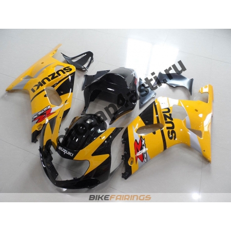 Комплект мотопластика Suzuki GSXR600-750 01-03,GSXR1000 00-02 Черно-желтый-1.