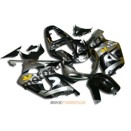 Комплект мотопластика Suzuki GSXR600-750 01-03,GSXR1000 00-02 Черно-серый-2.