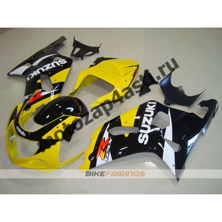 Комплект мотопластика Suzuki GSXR600-750 01-03,GSXR1000 00-02 Черно-желтый-2.