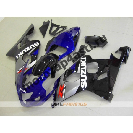 Комплект пластика Suzuki GSXR600-750 04-05 Черно-серо-синий.