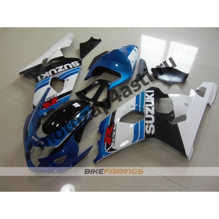 Комплект пластика Suzuki GSXR600-750 04-05 Черно-бело-синий.