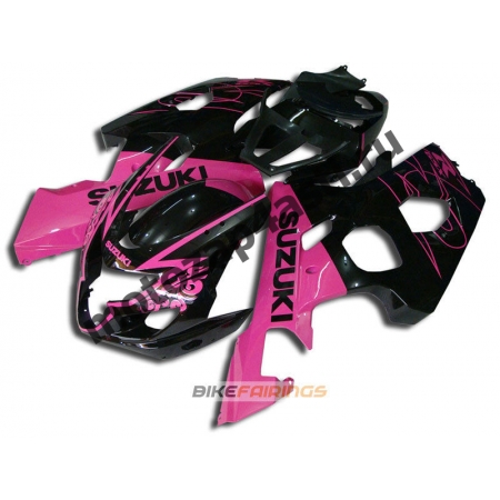Комплект пластика Suzuki GSXR600-750 04-05 Черно-розовый.