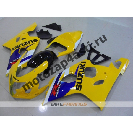 Комплект пластика Suzuki GSXR600-750 04-05 Желто-синий.