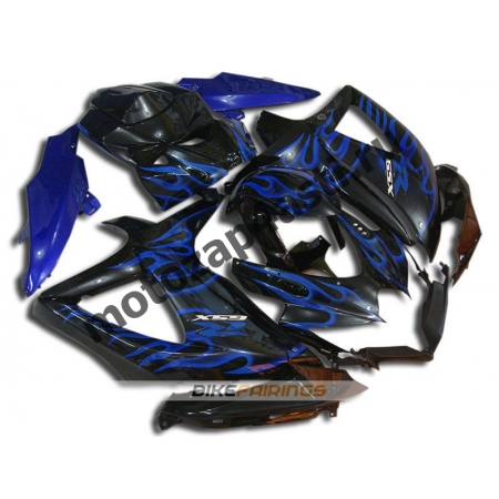 Комплекты пластика Suzuki GSXR600-750 08-09 Черный с синим огнем.