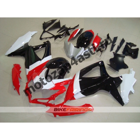 Комплекты пластика Suzuki GSXR600-750 08-09 Черно-бело-красный.