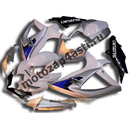 Комплекты пластика Suzuki GSXR600-750 08-09 бело-серебристый.