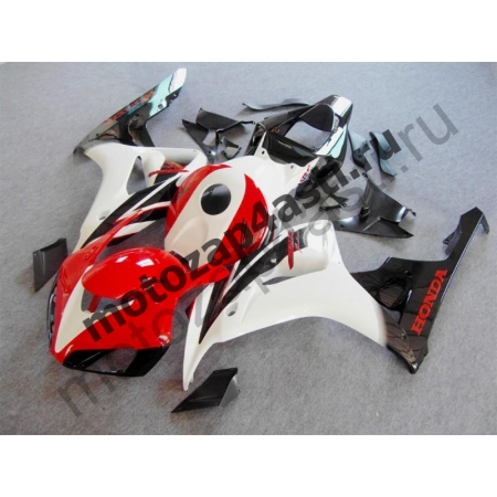 Комплект мотопластика Honda CBR1000RR 2006-2007 Штатный Бело-красно-черный-2.